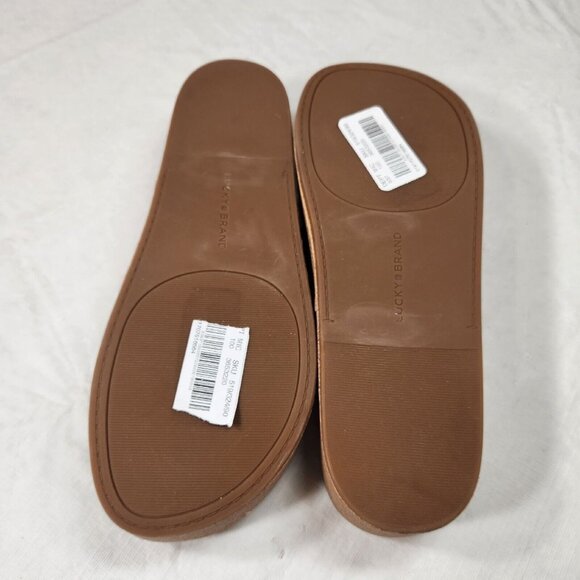 Lucky Brand Womens Size 10 Lellina Corck Platform Wedge Thong Sandal Black   902 - Picture 7 of 10